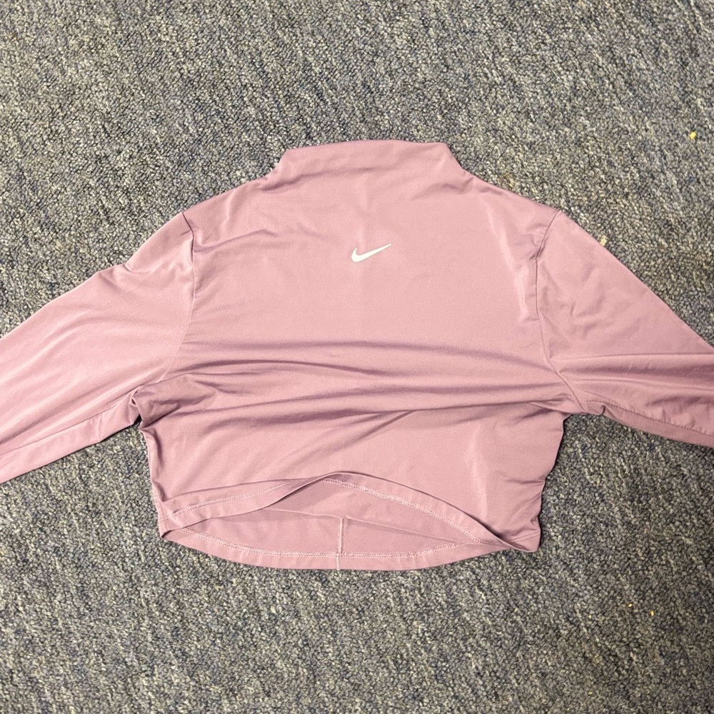 Nike Pink 3/4 Sleeve Crop Polo Button Down
